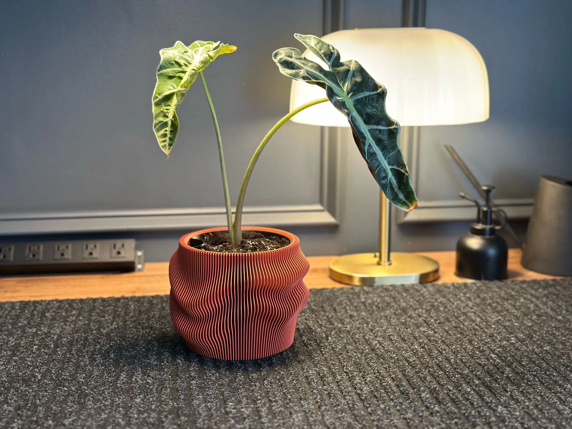 Leaf Aura Planter – Embossed Leaf Texture Pot